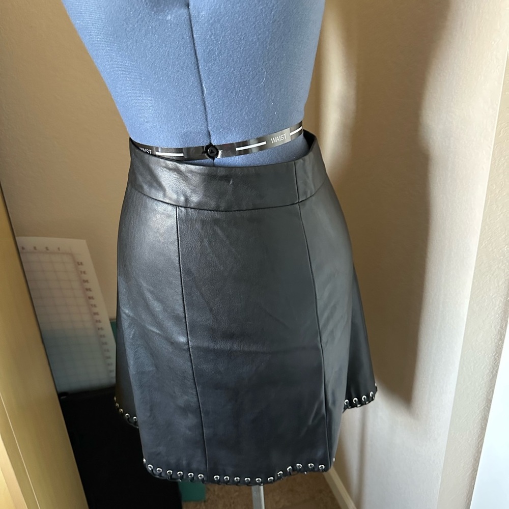 Worthington Black Faux Leather Skirt Size 18